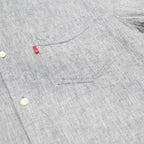 LEVI'S Mens Blue Linen Blend Shirt L Casual Summer Lightweight Button Up