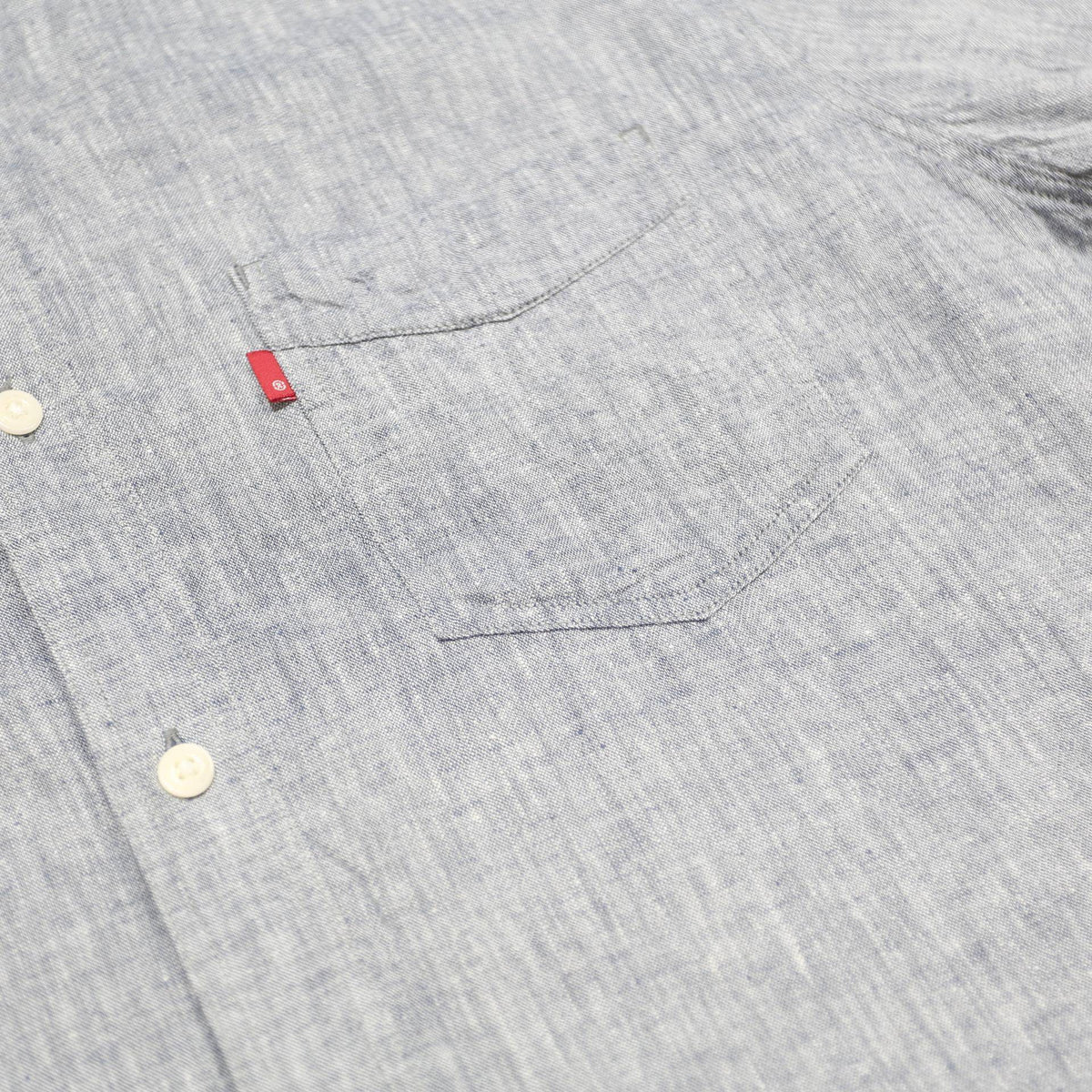 LEVI'S Mens Blue Linen Blend Shirt L Casual Summer Lightweight Button Up
