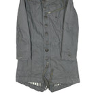 DIESEL Womens Grey Cotton Blend Jacket M Plain Zip Hooded Stylish Winter Wear