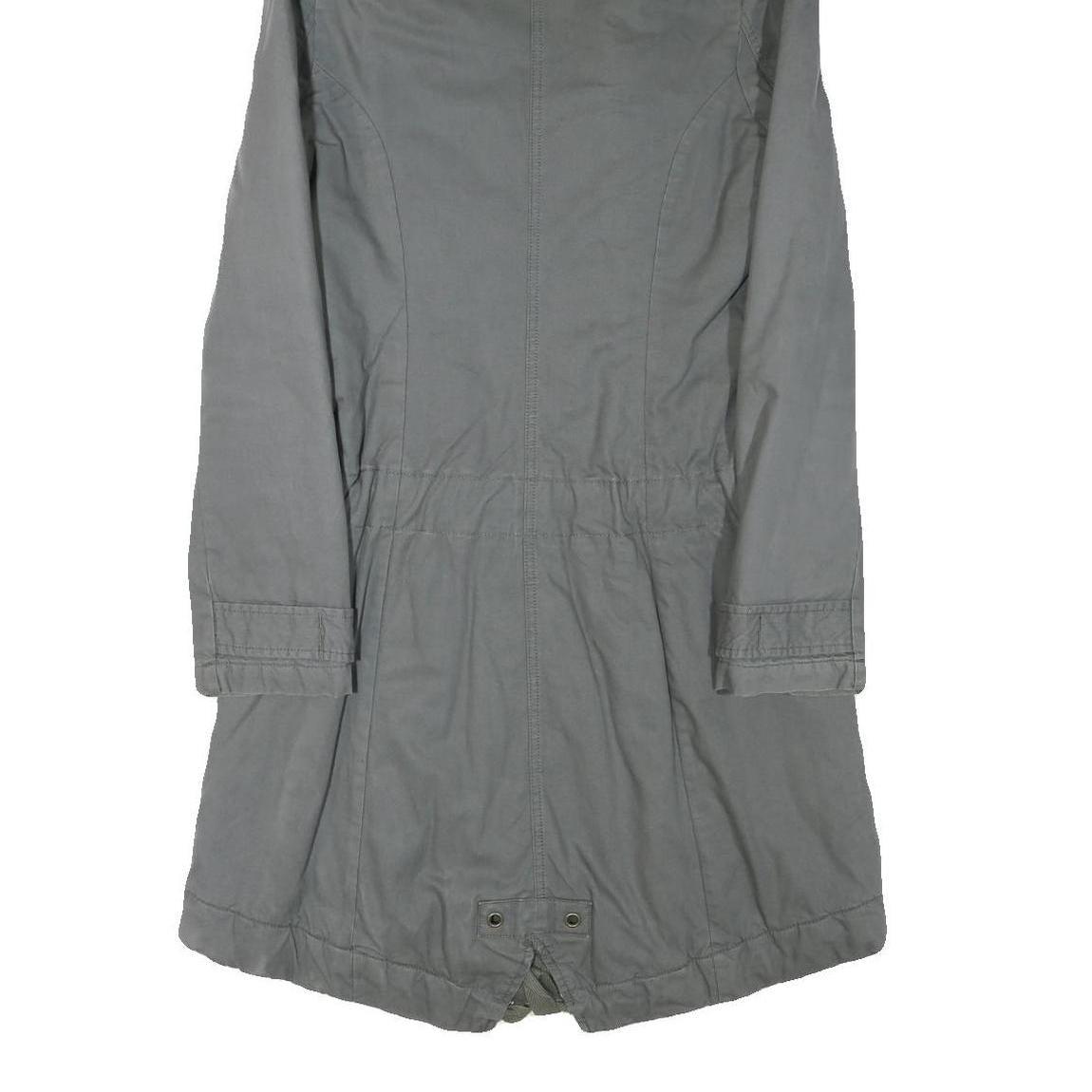 DIESEL Womens Grey Cotton Blend Jacket M Plain Zip Hooded Stylish Winter Wear