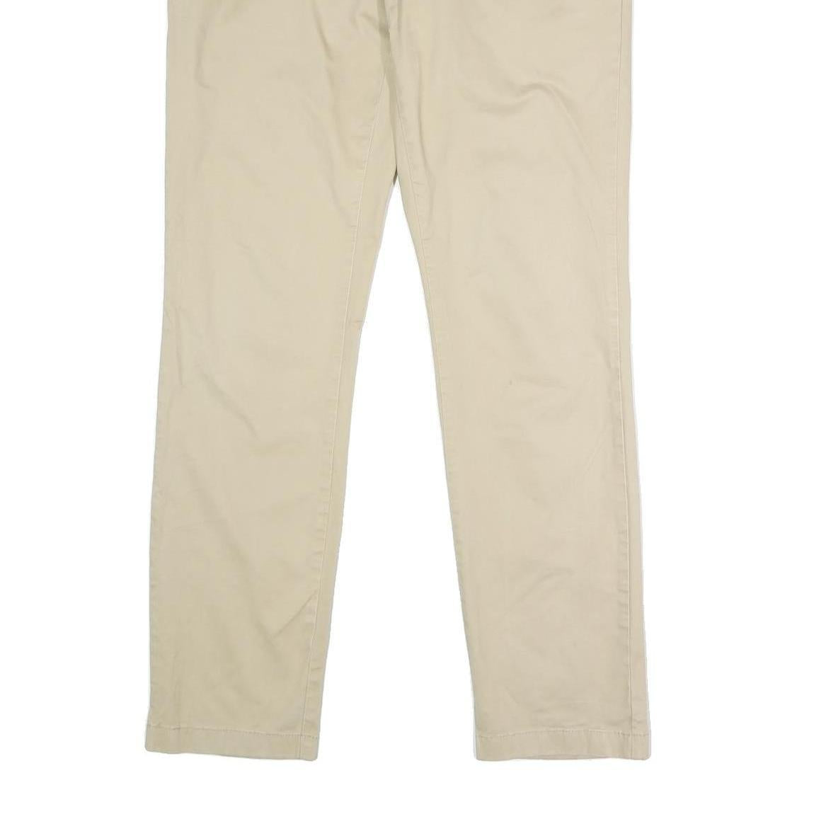 TOMMY HILFIGER Mens Slim Beige Cotton Blend Slim Trousers W32 L32 Casual Work