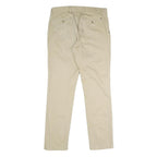 TOMMY HILFIGER Mens Slim Beige Cotton Blend Slim Trousers W32 L32 Casual Work