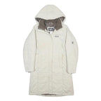 JACK WOLFSKIN Womens White Outdoor Jacket UK 6 Polyester Zip Hooded Plain
