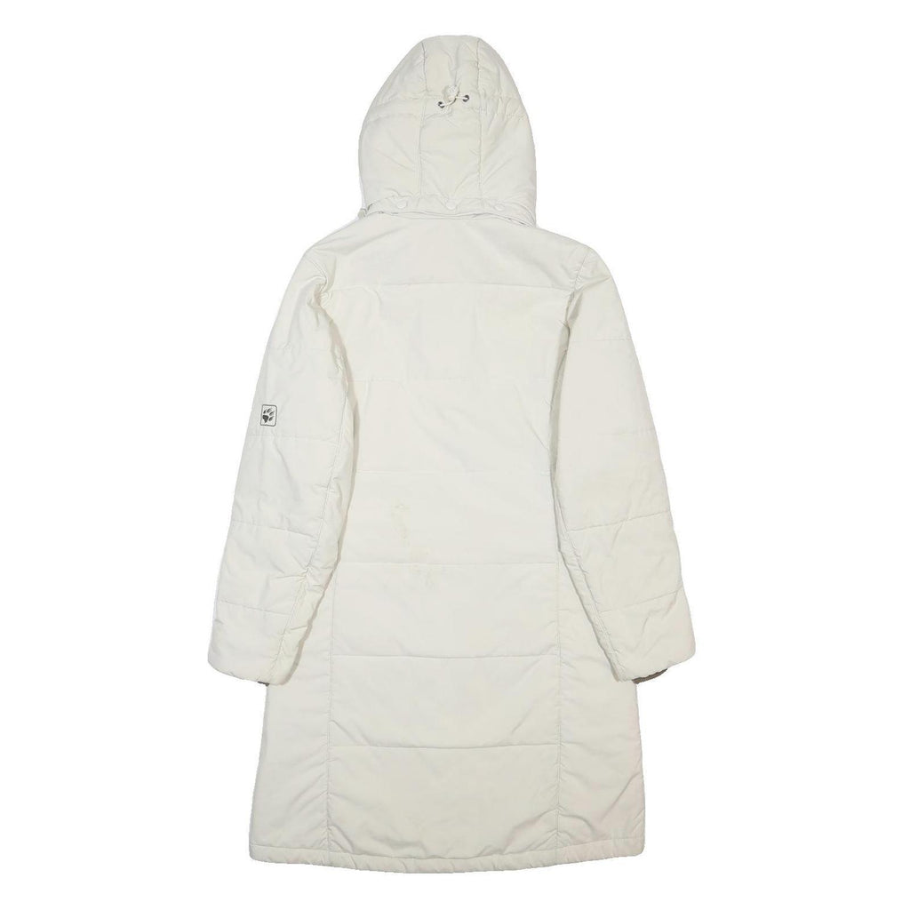 JACK WOLFSKIN Womens White Outdoor Jacket UK 6 Polyester Zip Hooded Plain