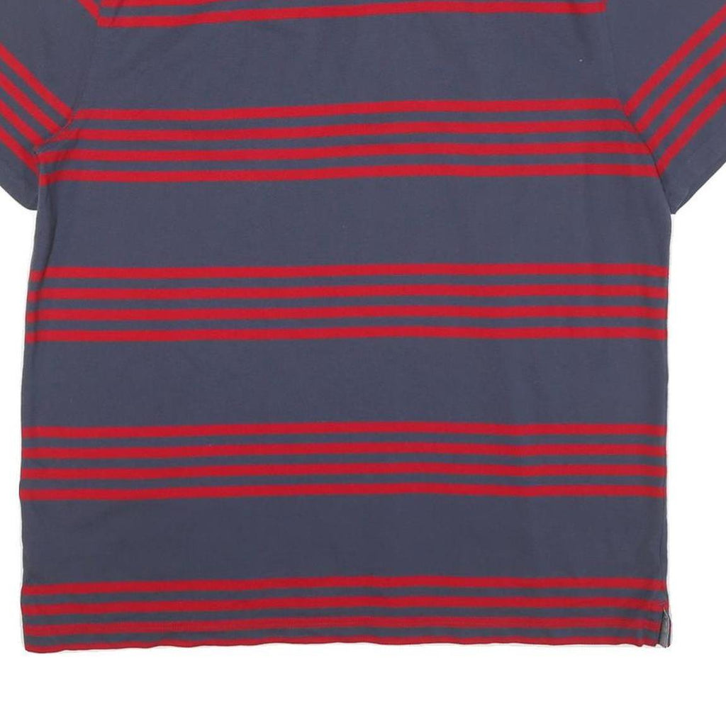 TOMMY HILFIGER Mens Blue & Red Striped Short Sleeve Polo Shirt XL Cotton Blend