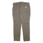 CARHARTT Womens Relaxed Fit Workwear Brown Cotton Blend Jeans W34 L30 Durable