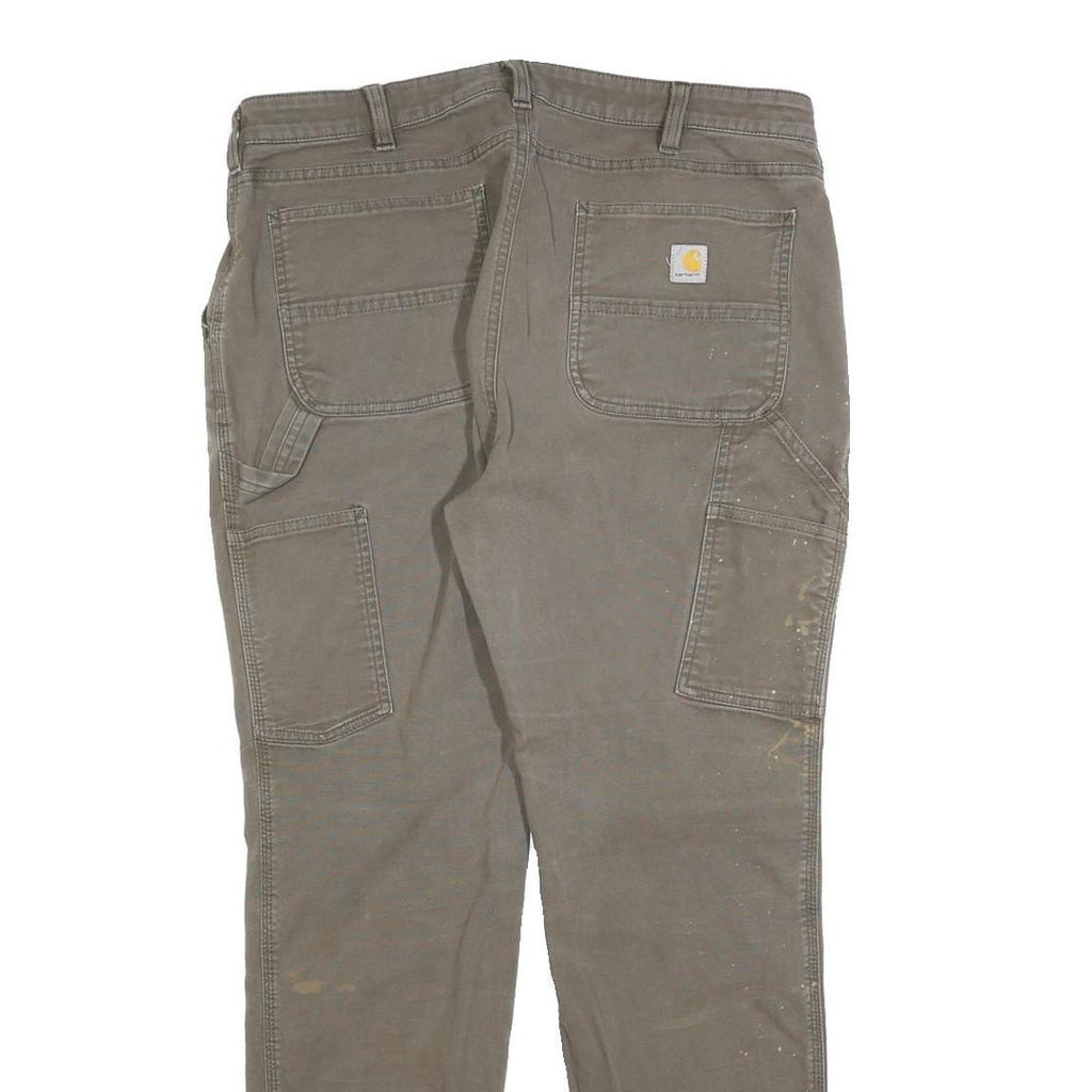 CARHARTT Womens Relaxed Fit Workwear Brown Cotton Blend Jeans W34 L30 Durable