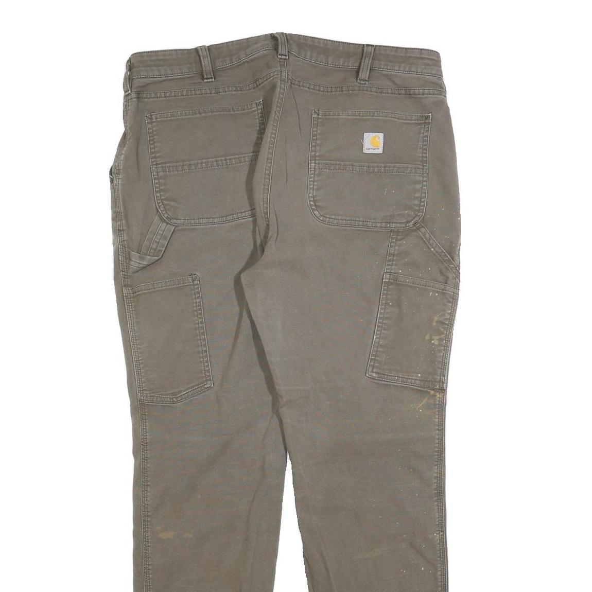 CARHARTT Womens Relaxed Fit Workwear Brown Cotton Blend Jeans W34 L30 Durable