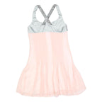 CHANEL Womens Pink & Silver Silk Pleated Mini Dress UK 4 Sleeveless Strappy