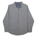 WOOLRICH Mens Grey Blue Cotton Shirt L Button Pocket Casual Workwear