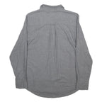WOOLRICH Mens Grey Blue Cotton Shirt L Button Pocket Casual Workwear