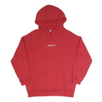 SUBDUED Mens Red Hoodie M Cotton Blend Pullover Graphic Print