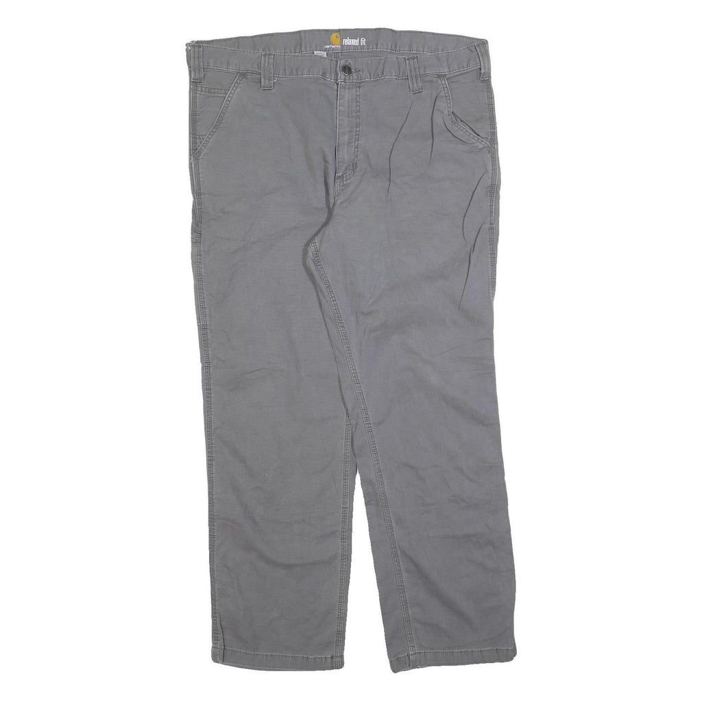 CARHARTT Mens Relaxed Fit Grey Cotton Blend Zip Trousers W40 L30 Casual Workwear