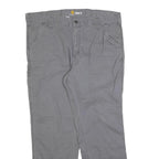 CARHARTT Mens Relaxed Fit Grey Cotton Blend Zip Trousers W40 L30 Casual Workwear