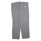CARHARTT Mens Relaxed Fit Grey Cotton Blend Zip Trousers W40 L30 Casual Workwear