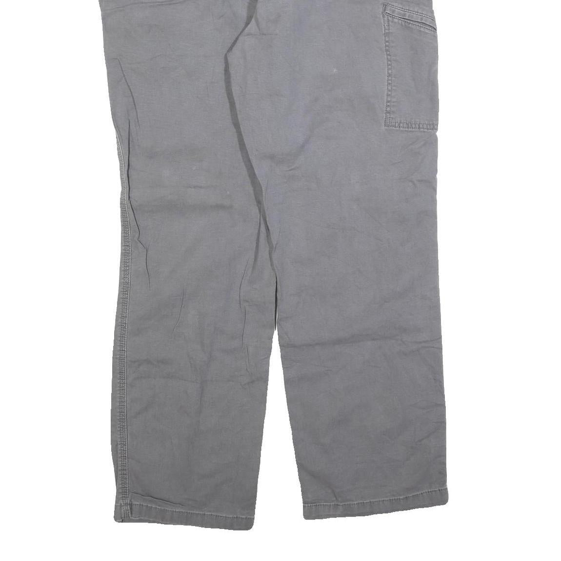 CARHARTT Mens Relaxed Fit Grey Cotton Blend Zip Trousers W40 L30 Casual Workwear