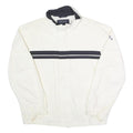 NAUTICA Mens White & Navy Striped Zip Cotton Blend Jacket L Casual Classic