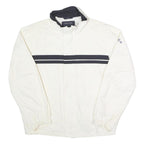 NAUTICA Mens White & Navy Striped Zip Cotton Blend Jacket L Casual Classic