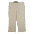 DICKIES Mens Beige Cotton Regular Straight Trousers W38 L30 Workwear Casual