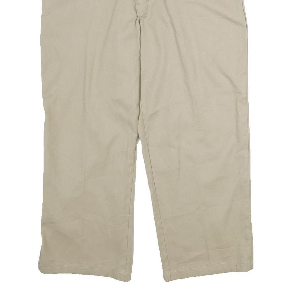 DICKIES Mens Beige Cotton Regular Straight Trousers W38 L30 Workwear Casual
