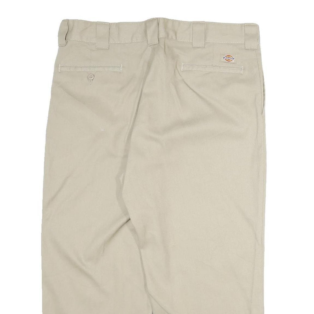 DICKIES Mens Beige Cotton Regular Straight Trousers W38 L30 Workwear Casual