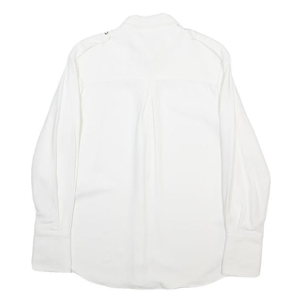 KAREN MILLEN Womens White Shirt Long Sleeve Collared UK 6 Elegant Classic