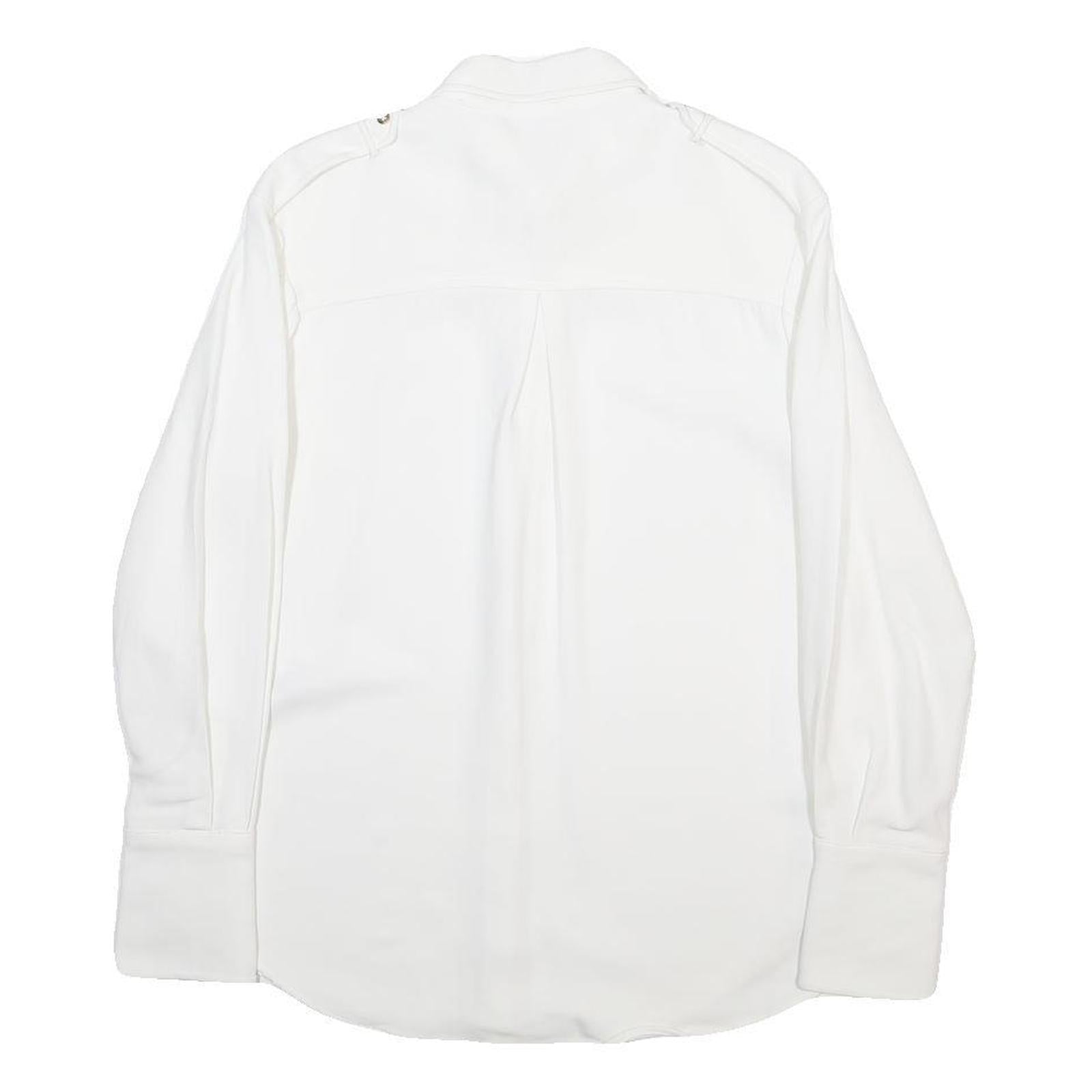 KAREN MILLEN Womens White Shirt Long Sleeve Collared UK 6 Elegant Classic