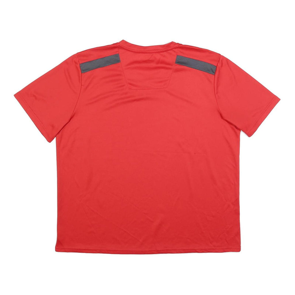 REEBOK Mens Red Athletic T-Shirt L Short Sleeve V-Neck Sports Gym Top