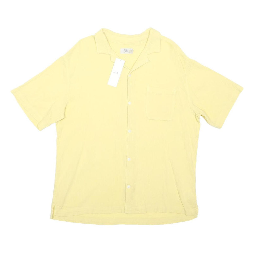 URBAN OUTFITTERS Mens Yellow Cotton Shirt S Casual Summer Button Down Pocket