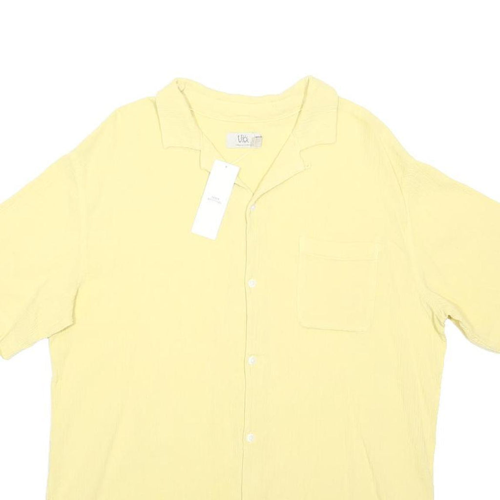 URBAN OUTFITTERS Mens Yellow Cotton Shirt S Casual Summer Button Down Pocket