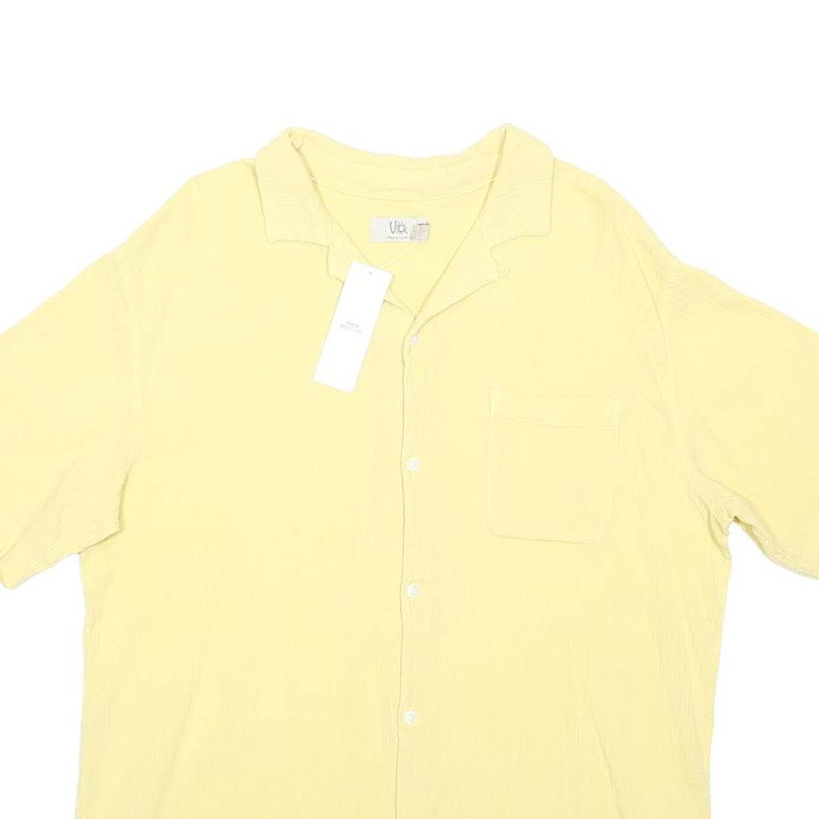 URBAN OUTFITTERS Mens Yellow Cotton Shirt S Casual Summer Button Down Pocket