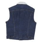 LEVI'S Mens Blue White Sherpa Denim Jacket L Cotton Blend Button Closure