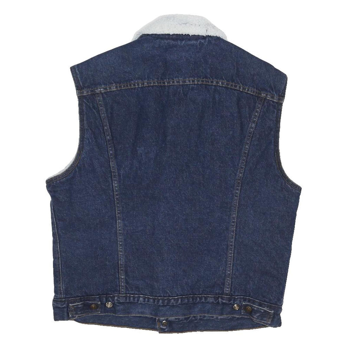 LEVI'S Mens Blue White Sherpa Denim Jacket L Cotton Blend Button Closure
