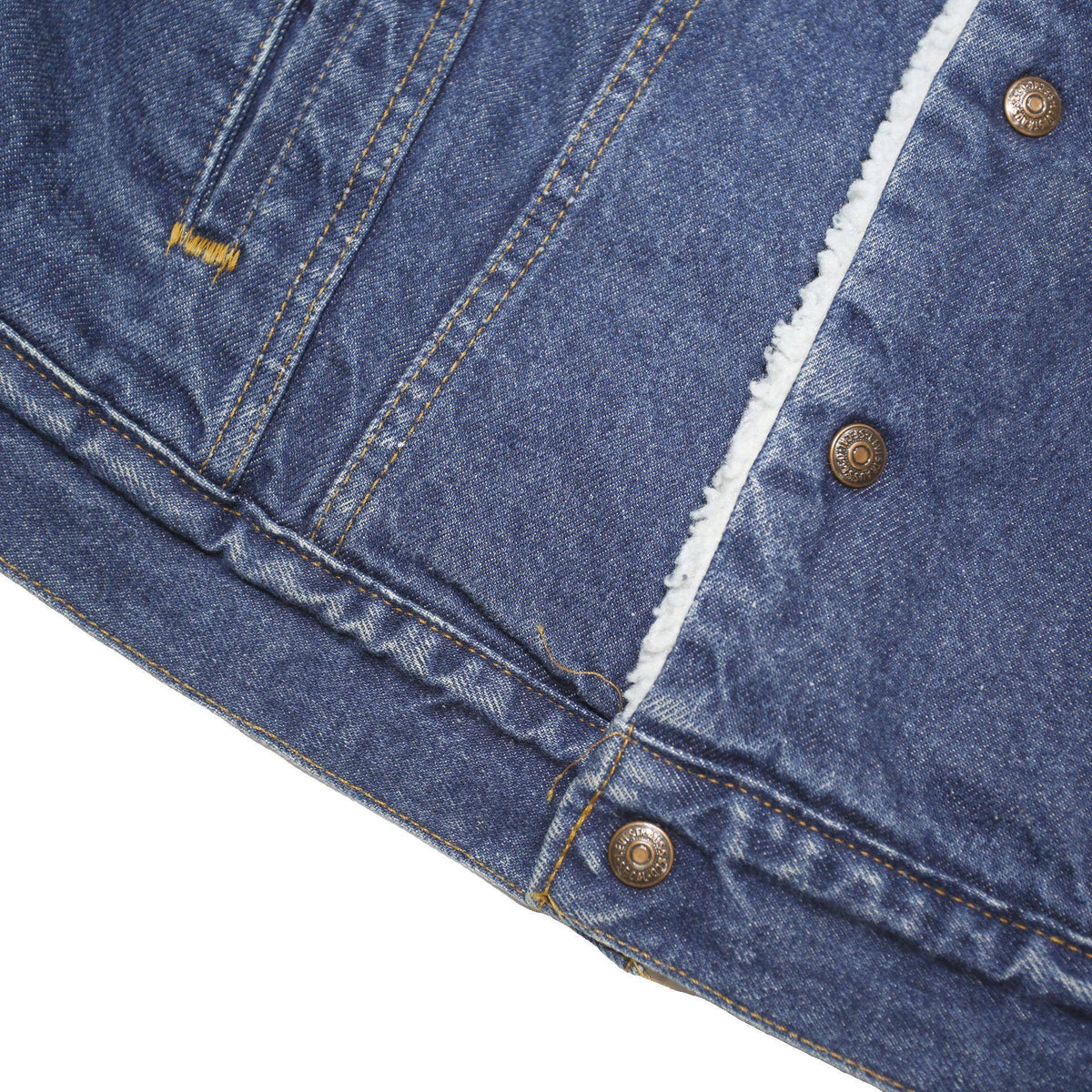 LEVI'S Mens Blue White Sherpa Denim Jacket L Cotton Blend Button Closure