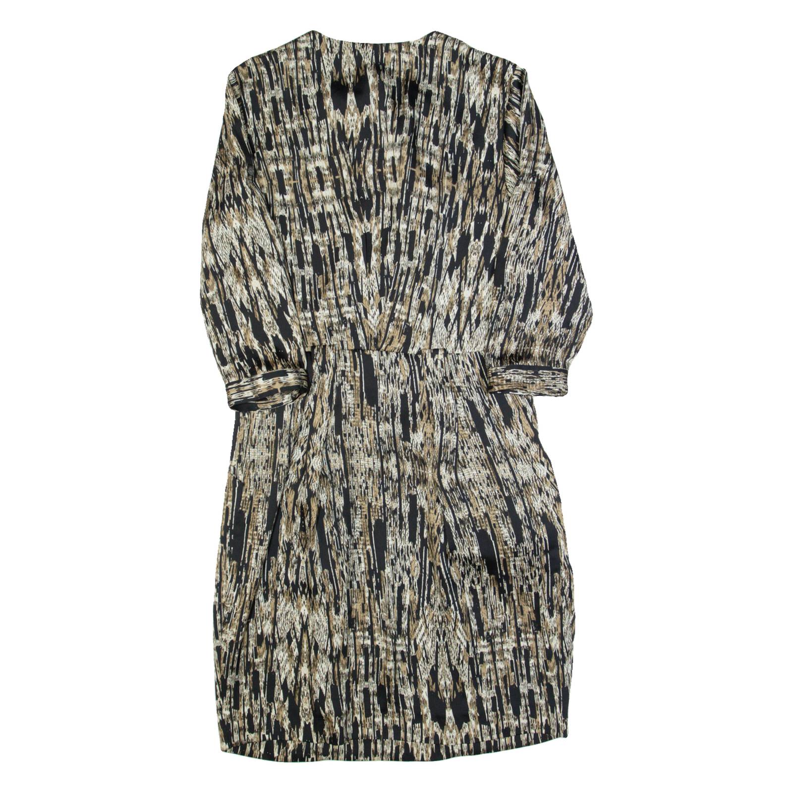 KAREN MILLEN Womens Pencil Dress Brown Crazy Pattern Knee Length UK 10