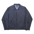 CHAPS Mens Navy Blue Harrington Jacket L Polyester Zip Plain Classic Fit