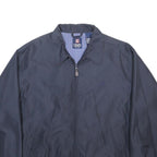 CHAPS Mens Navy Blue Harrington Jacket L Polyester Zip Plain Classic Fit