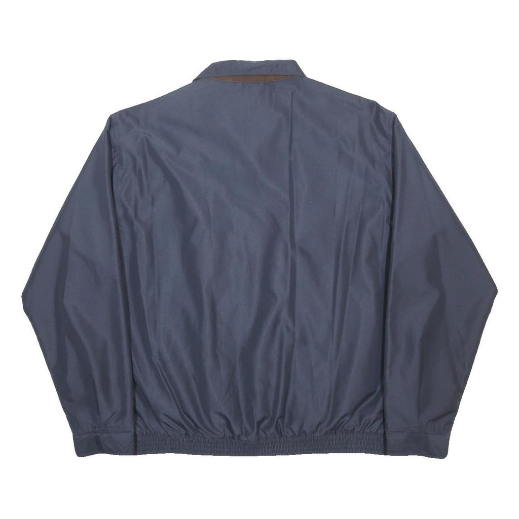 CHAPS Mens Navy Blue Harrington Jacket L Polyester Zip Plain Classic Fit