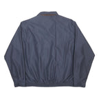 CHAPS Mens Navy Blue Harrington Jacket L Polyester Zip Plain Classic Fit