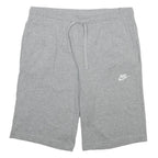 NIKE Mens Grey Casual Shorts L W32 Cotton Drawstring Comfort Fit