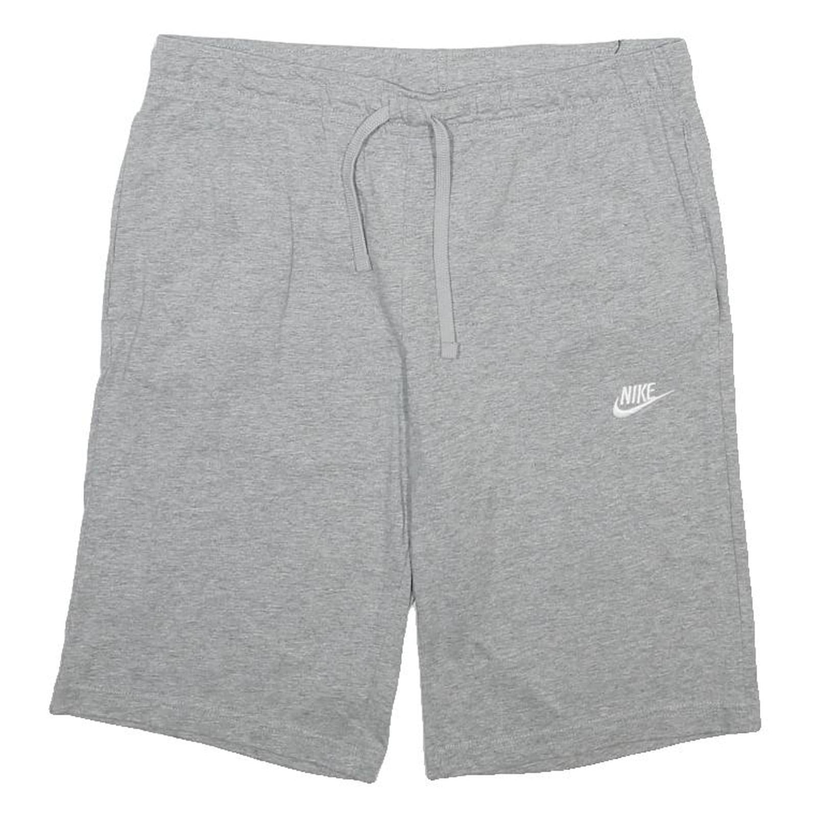 NIKE Mens Grey Casual Shorts L W32 Cotton Drawstring Comfort Fit