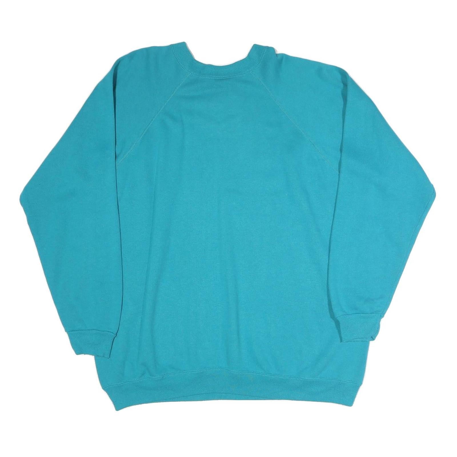 HANES Womens Blue Crew Neck Sweatshirt 2XL Cotton Blend Pullover Casual