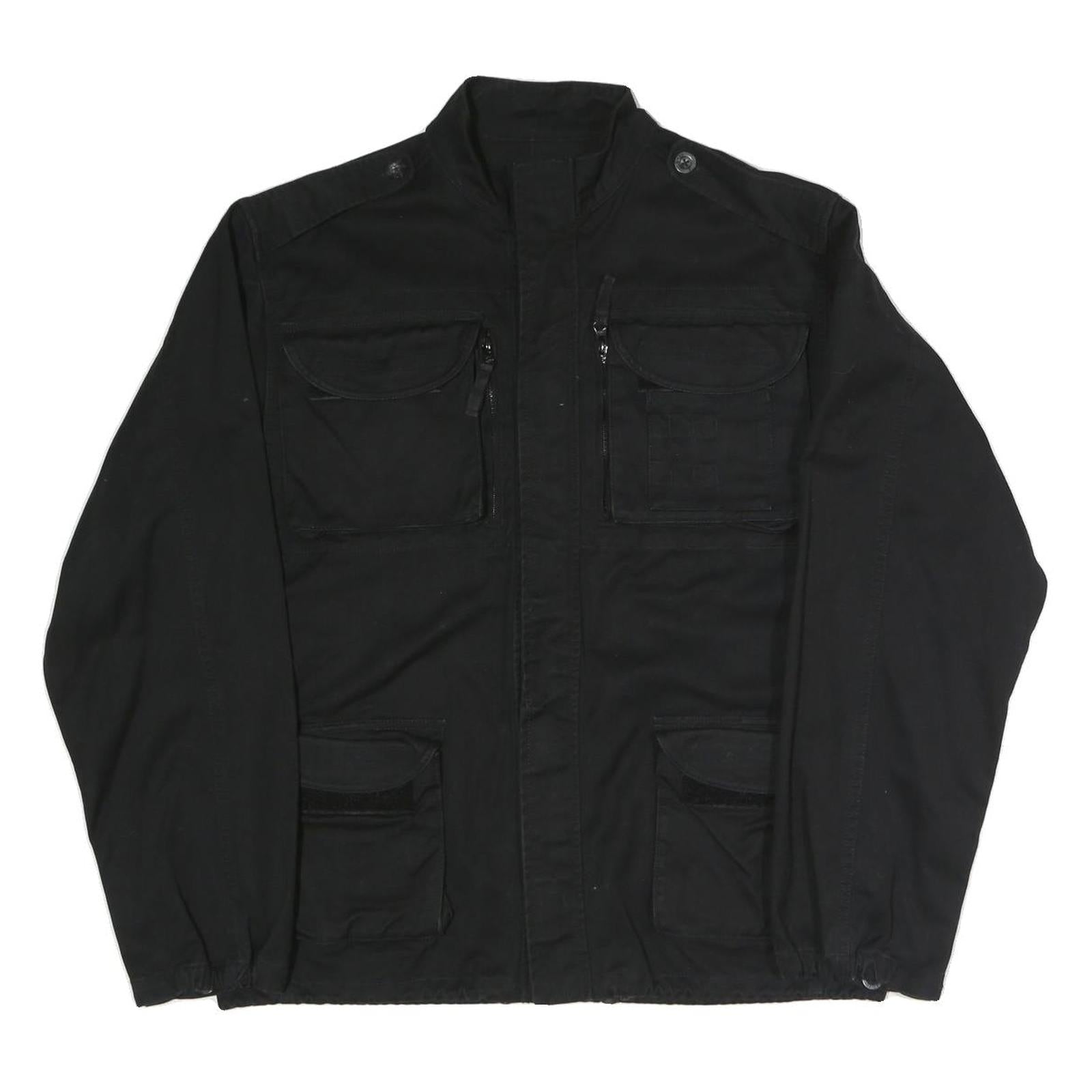 WOOLRICH Mens Black Jacket M Polyester Blend Zip Military Utility