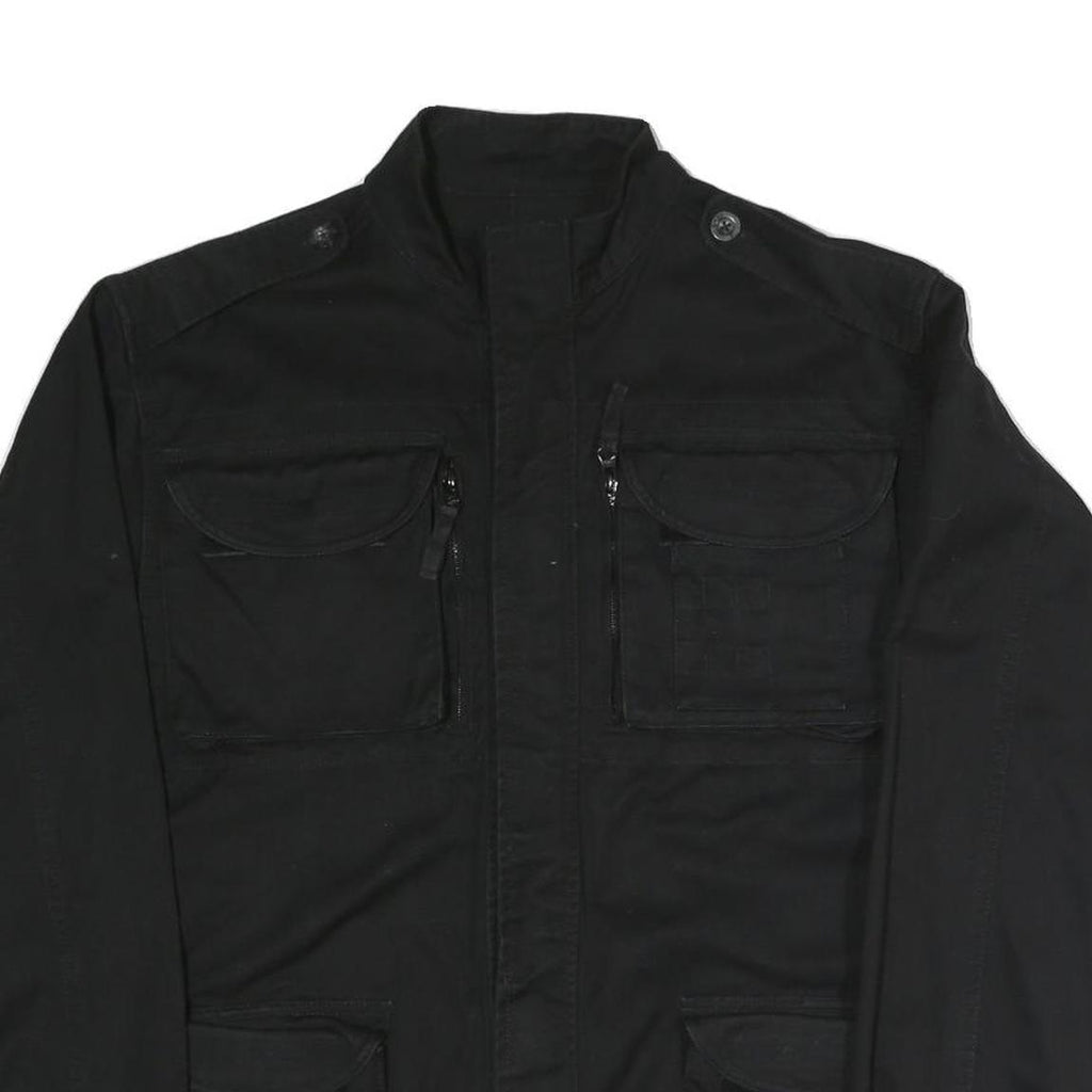 WOOLRICH Mens Black Jacket M Polyester Blend Zip Military Utility