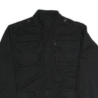 WOOLRICH Mens Black Jacket M Polyester Blend Zip Military Utility