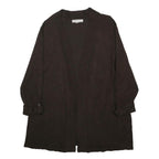 LAURA ASHLEY Womens Brown Plain Rayon Jumper XL Long Sleeve Open Front Casual