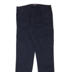 NAPAPIJRI Mens Cotton Blend Slim Navy Blue Trousers W35 L34 Zip Closure Casual