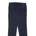 NAPAPIJRI Mens Cotton Blend Slim Navy Blue Trousers W35 L34 Zip Closure Casual