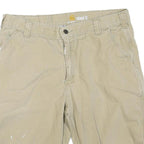 CARHARTT Mens Shorts Beige Casual Relaxed Fit L W36 Workwear Utility Cotton