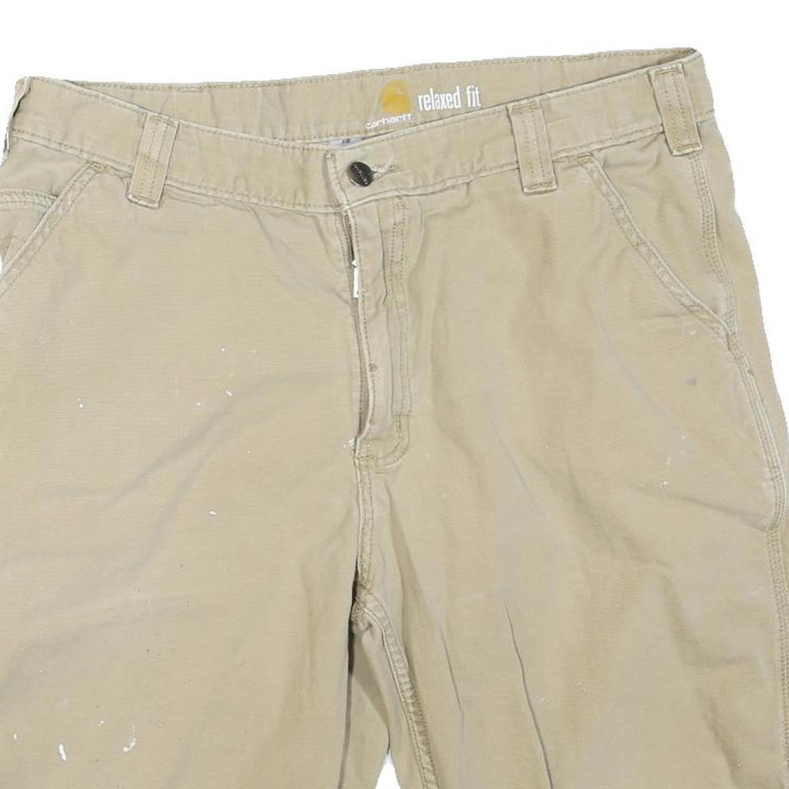 CARHARTT Mens Shorts Beige Casual Relaxed Fit L W36 Workwear Utility Cotton